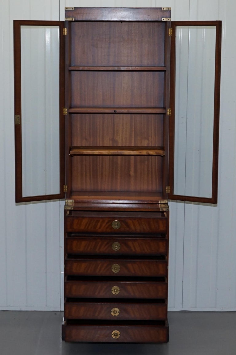Kennedy Furniture Harrods Military Campaign Mahogany Bookcase Drawers