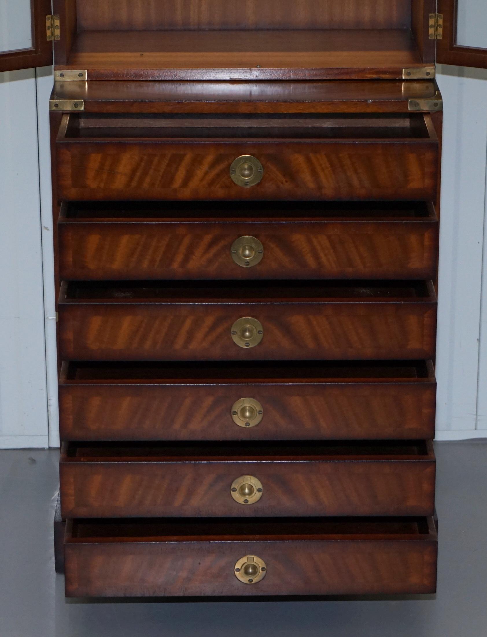 Kennedy Furniture Harrods Military Campaign Mahogany Bookcase Drawers 13