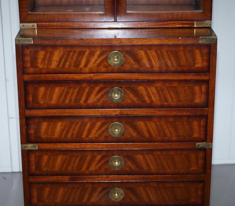 Kennedy Furniture Harrods Military Campaign Mahogany Bookcase Drawers
