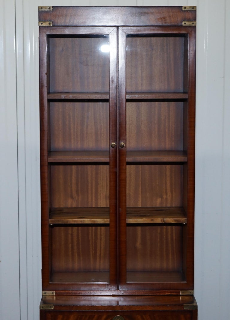 Kennedy Furniture Harrods Military Campaign Mahogany Bookcase Drawers