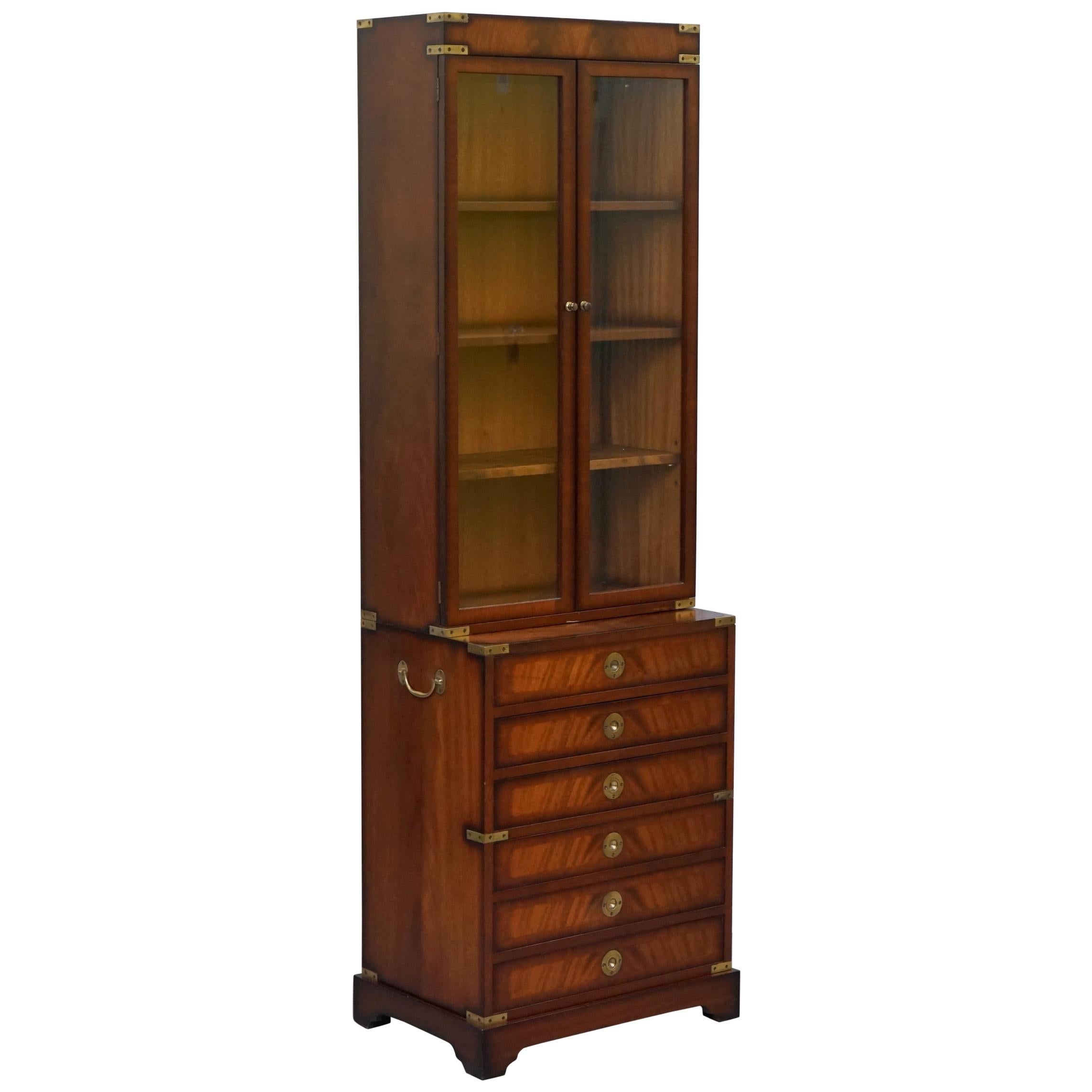 Kennedy Furniture Harrods Military Campaign Mahogany Bookcase Drawers