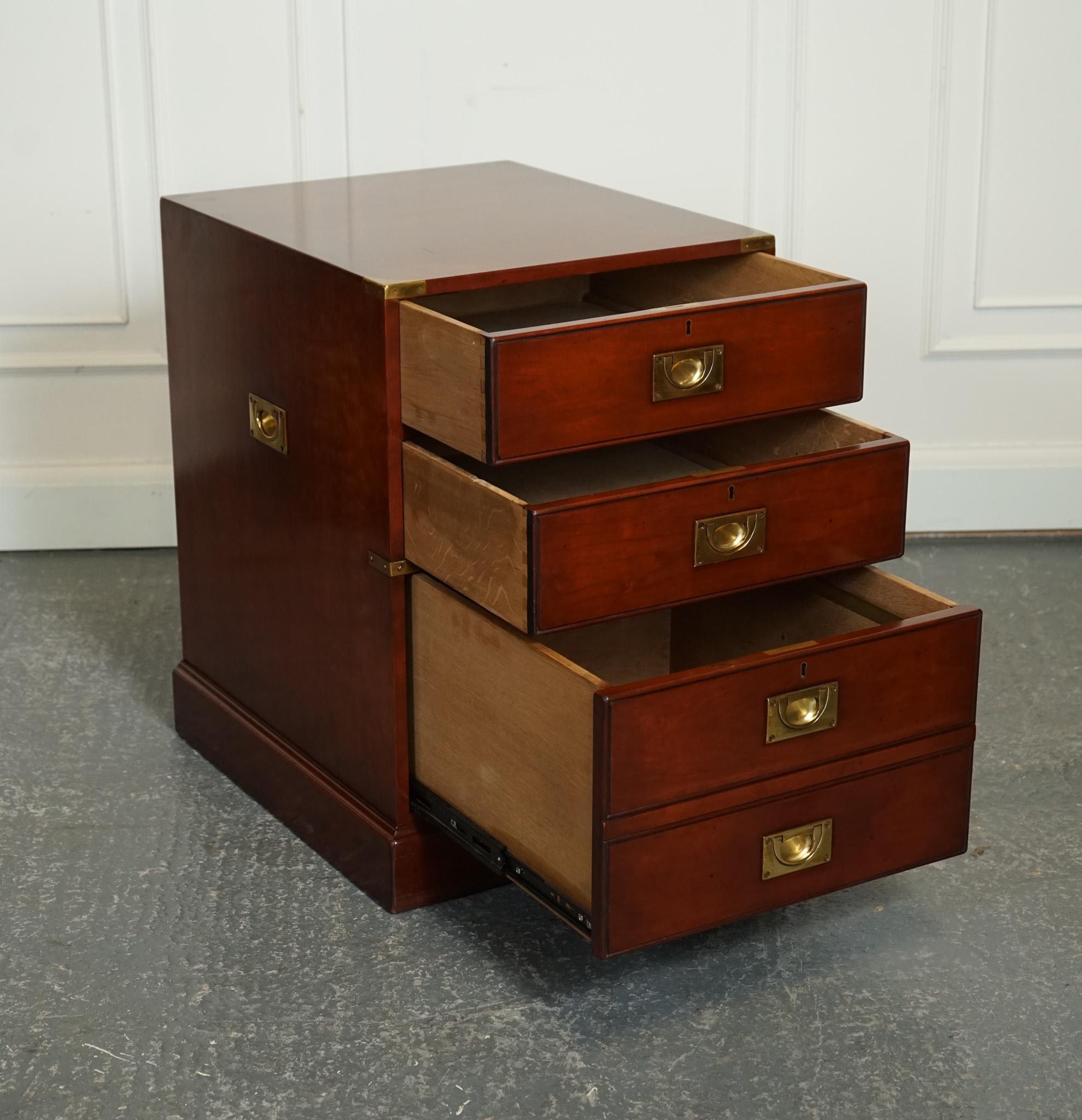 
We are delighted to offer for sale this Kennedy Harrods Military Campaign Office Filing Cabinet. Matching One Available

The stunning Kennedy Harrods Military Campaign Office Drawers Filling Cabinet J1 is an exceptional piece of furniture that