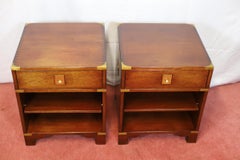 Kennedy Of Ipswich For Harrods Stunning Set Of Two Military Campaign Nightstand