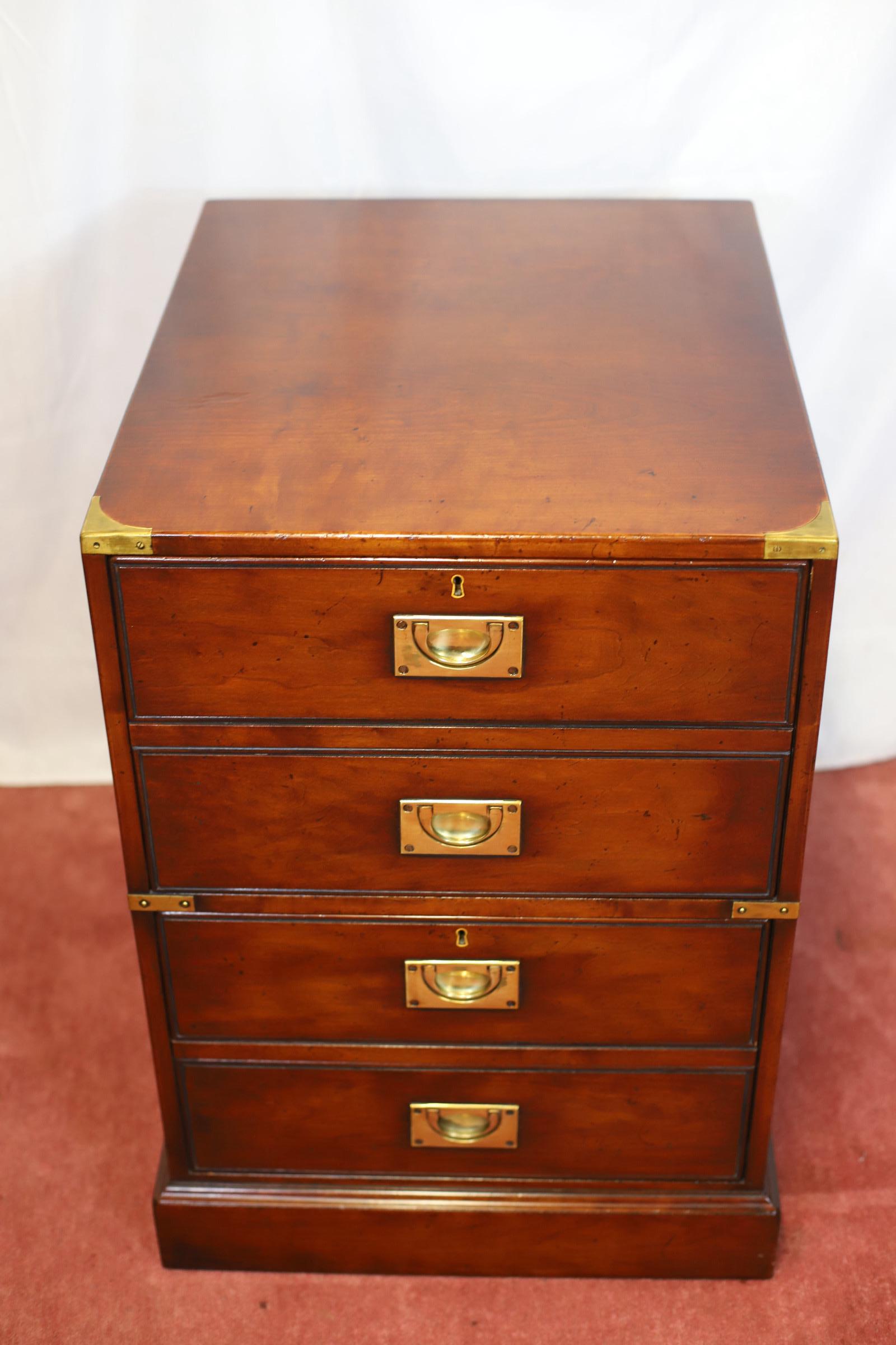 Campaign Kennedy Of Ipswich , Lovely Brass-Bound   Oak Filling Cabinet For Sale
