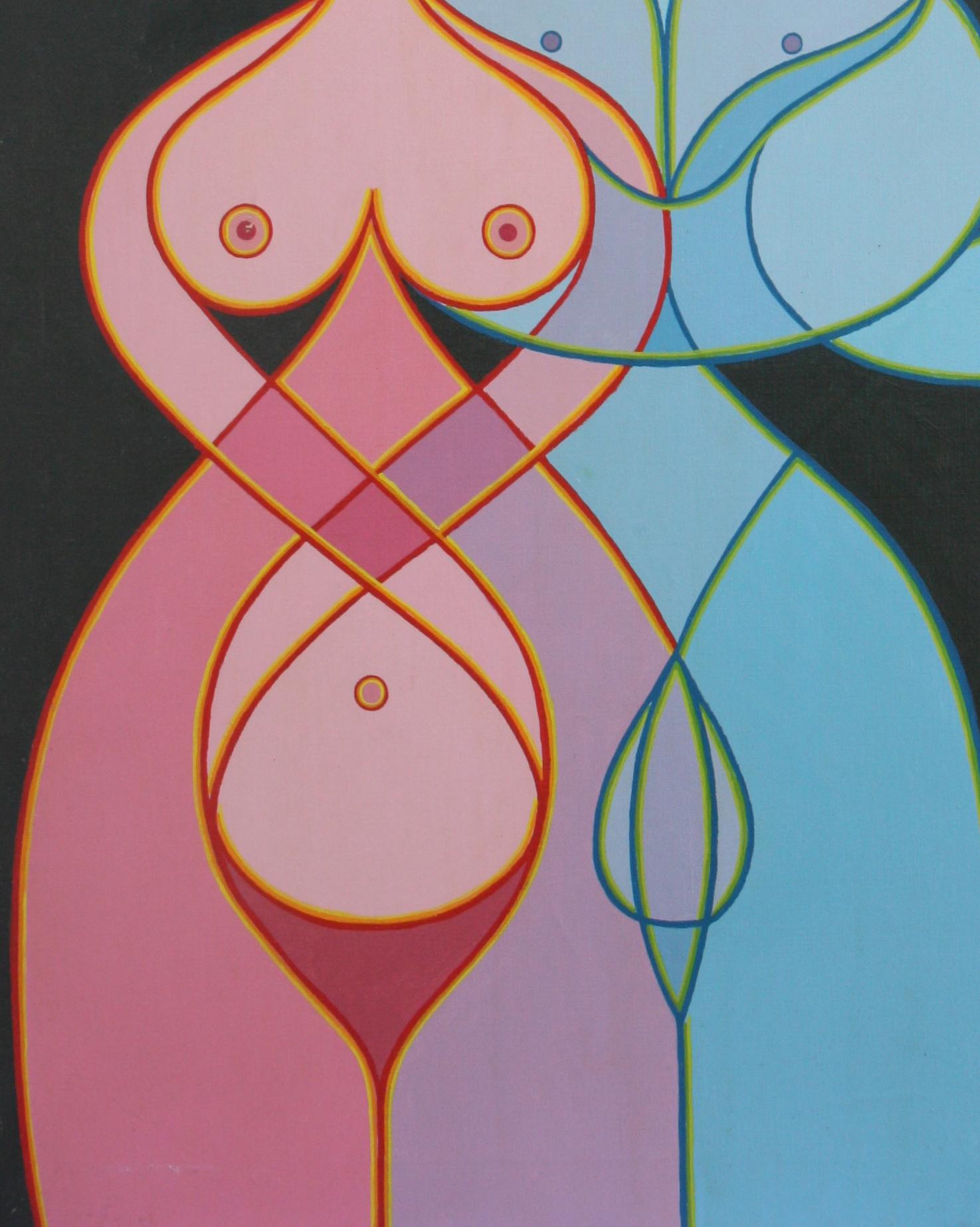 Gotico americano moderno - Nude Painting Nero di Kenneth B Walsh
