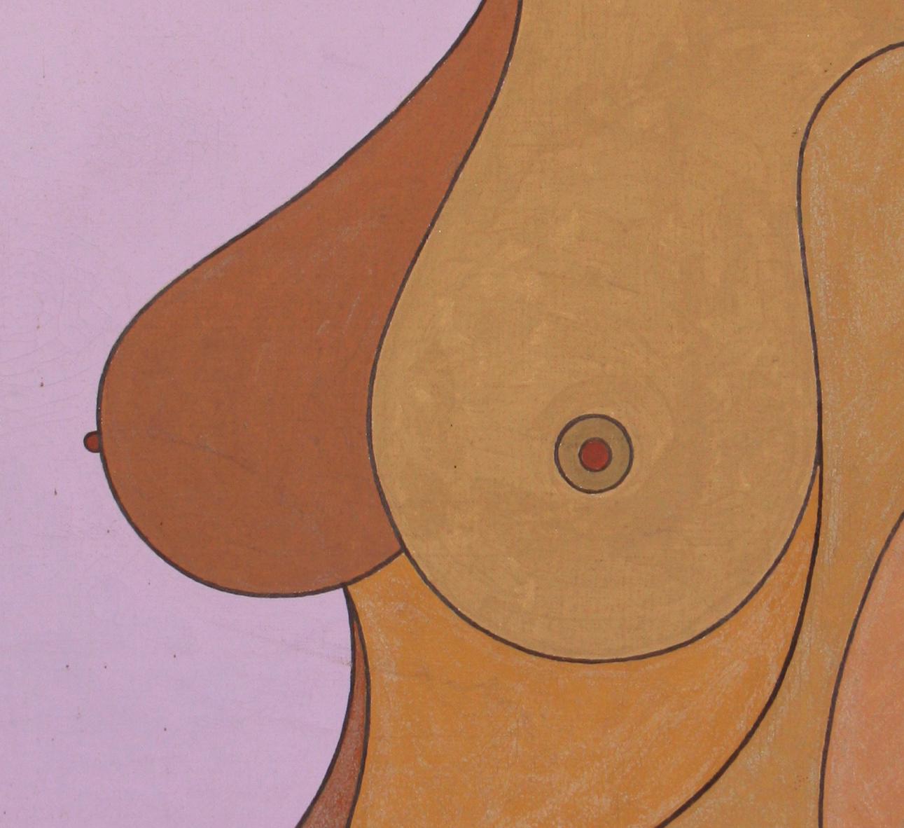 Nackt in Lavendel (Braun), Nude Painting, von Kenneth B Walsh