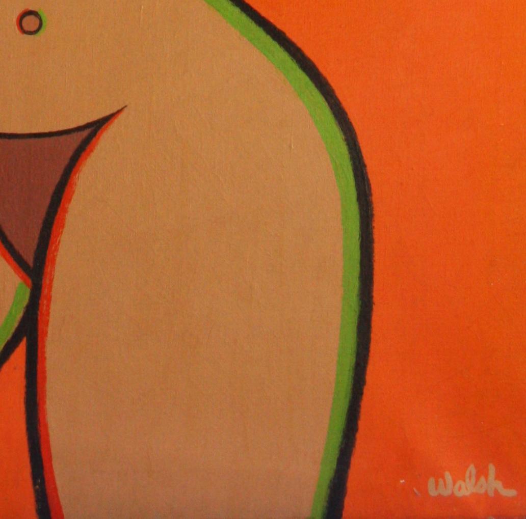 Nude in Orange - Modern Painting by Kenneth B Walsh