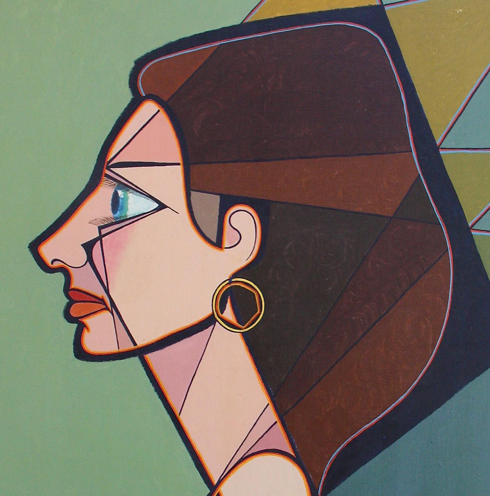 Ritratto della moglie dell'artista - Painting di Kenneth B Walsh