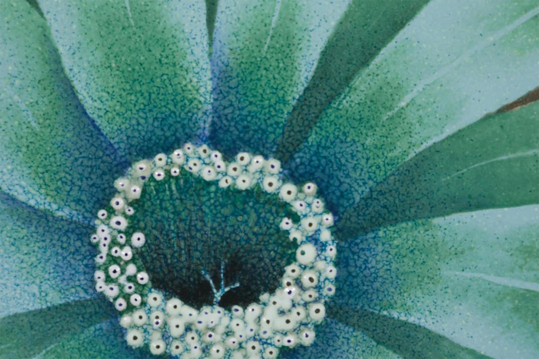 Smalto di metà secolo di due cactus, artista della Scuola di Cleveland 2