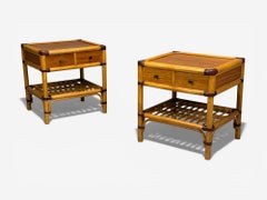 Kenneth Bergenblad, Nightstands, Bamboo, Rattan, Brass, Sweden, 1970s