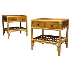 Kenneth Bergenblad, Nightstands, Bamboo, Rattan, Brass, Sweden, 1970s