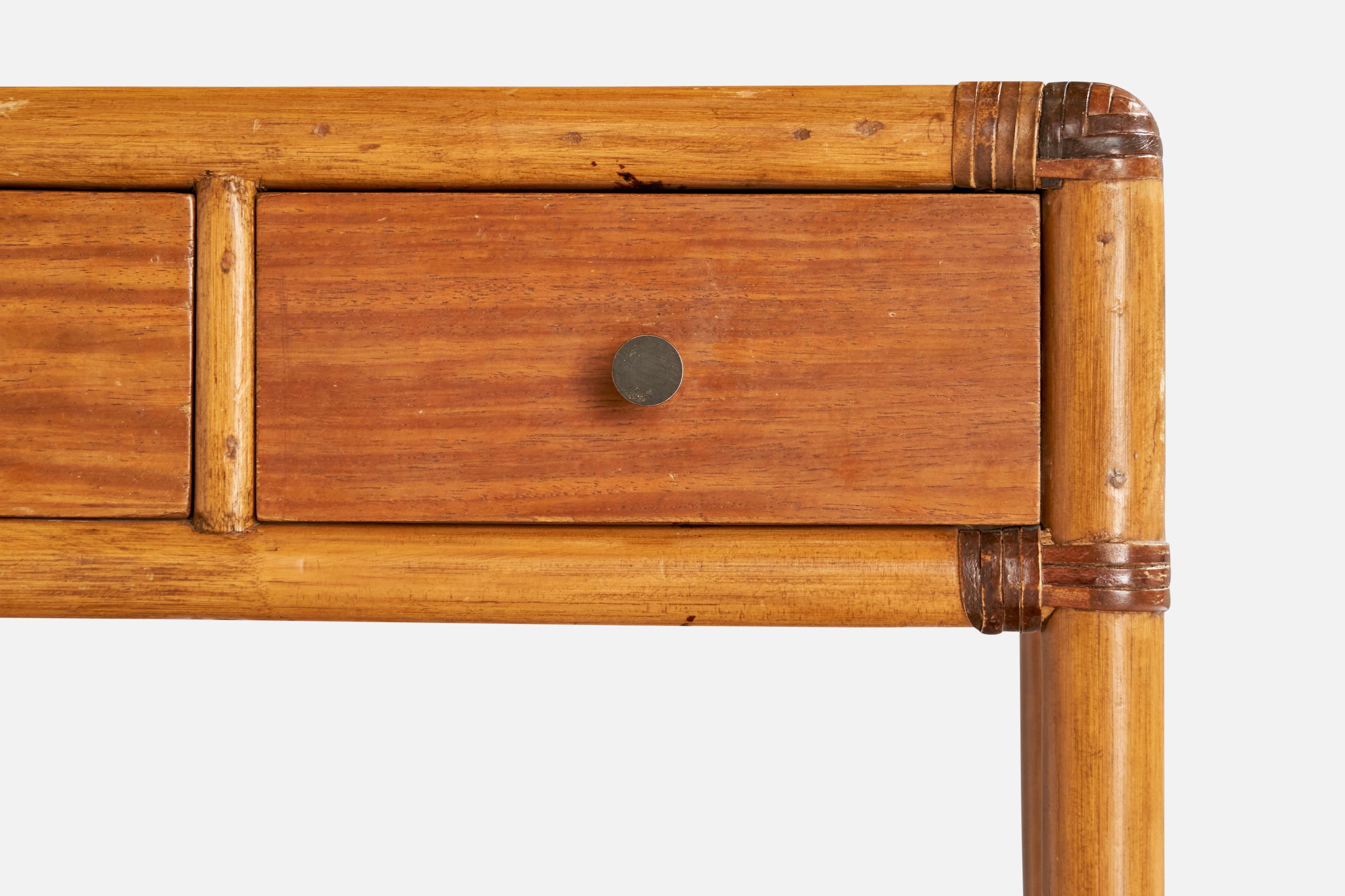 Kenneth Bergenblad, Nightstands, Bamboo, Wood, Rattan, Brass, Sweden, 1976 For Sale 2