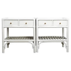 Coppia di comodini in legno bianco di Kenneth Bergenblad per Dux, Sweden, 1960