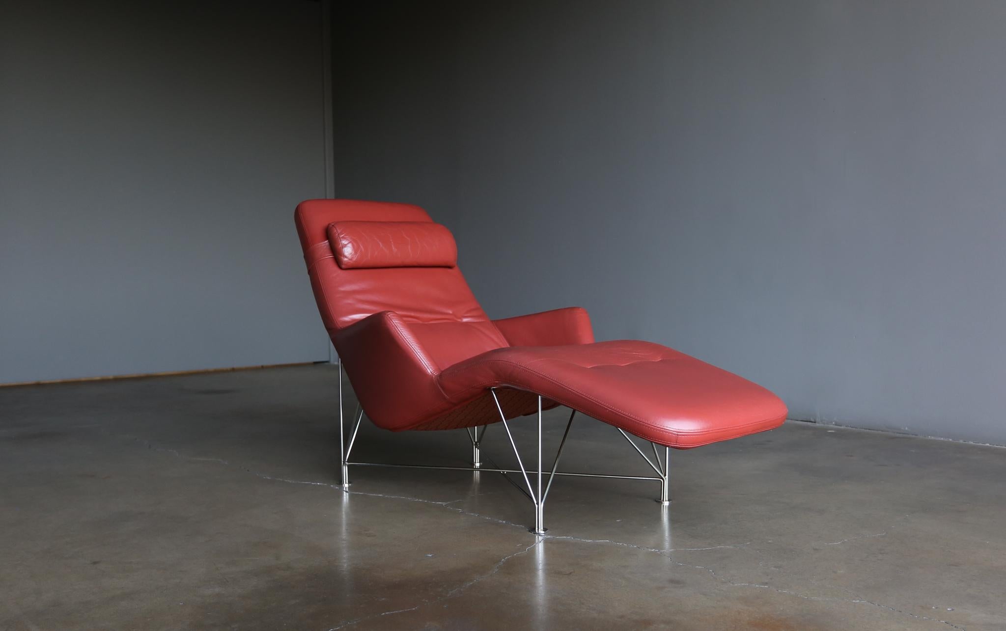 Kenneth Bergenblad superspider leather lounge chair for DUX, circa 1987.