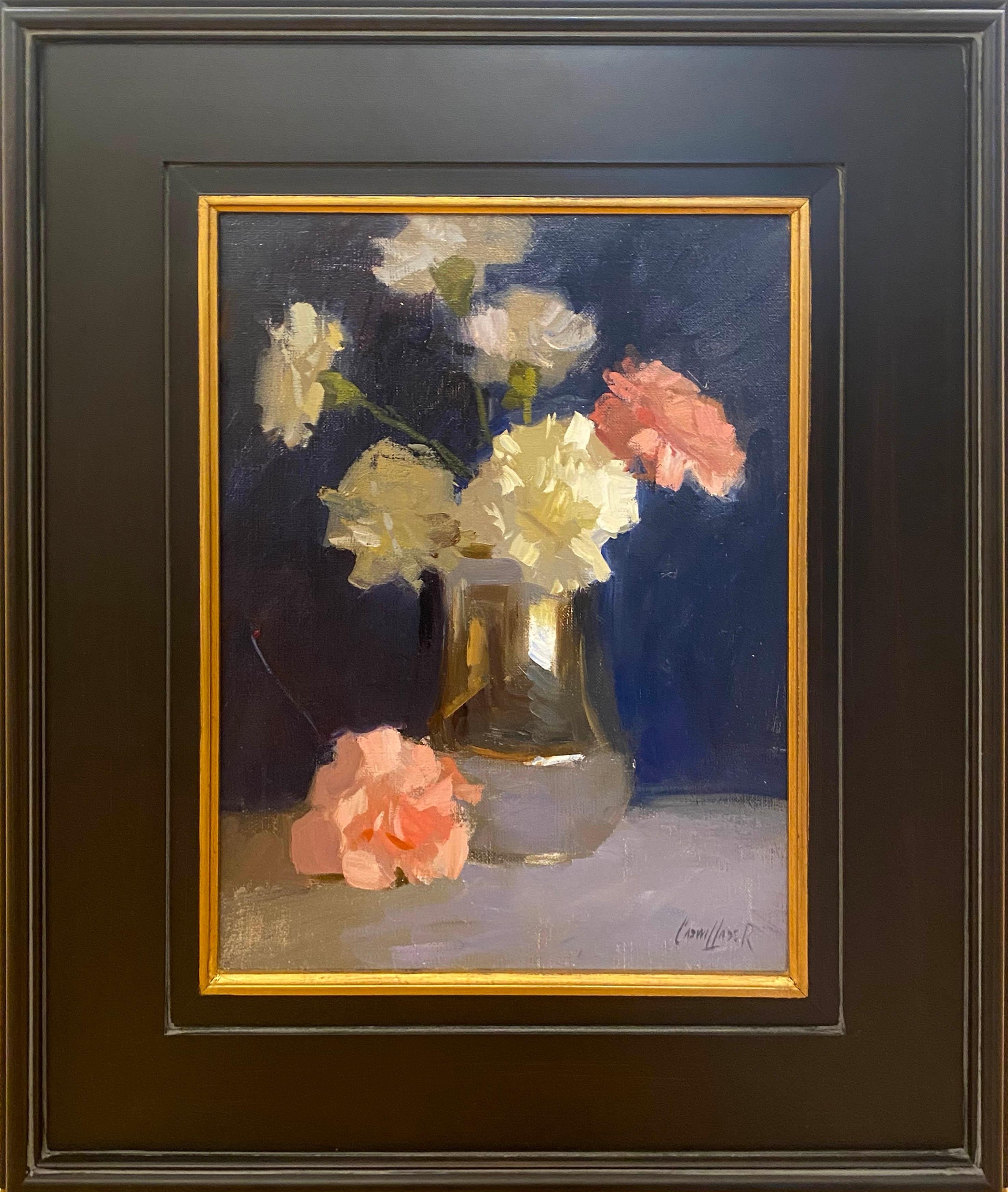 Carnations and Silver - Painting by Kenneth Cadwallader