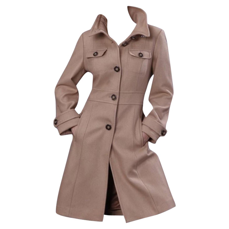 Marron Kenneth Cole Trench-coat en laine camel Taille : 2 en vente