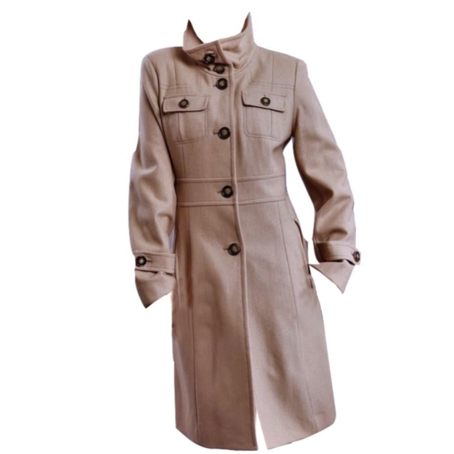 Kenneth Cole Trench-coat en laine camel Taille : 2 Neuf - En vente à Leesburg, VA