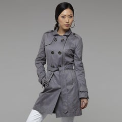 Kenneth Cole New Grey Cotton Trench Coat Jacket Sz: Small