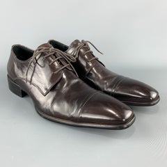 KENNETH COLE Size 8 Dark Brown Leather Squared Toe Lace Up
