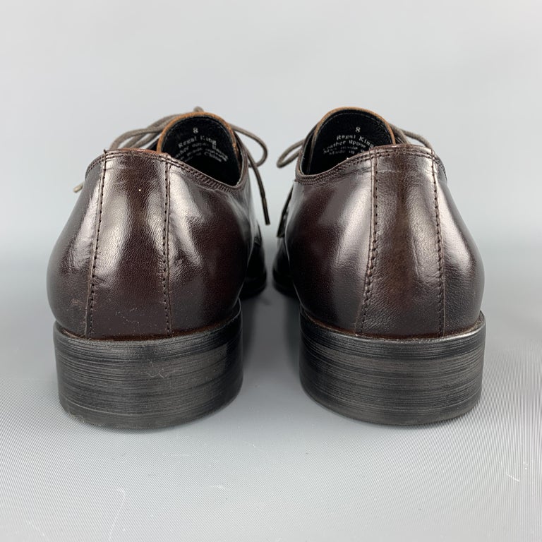 KENNETH COLE Size 8 Dark Brown Leather Squared Toe Lace Up For Sale at ...