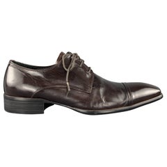 KENNETH COLE Size 8 Dark Brown Leather Squared Toe Lace Up