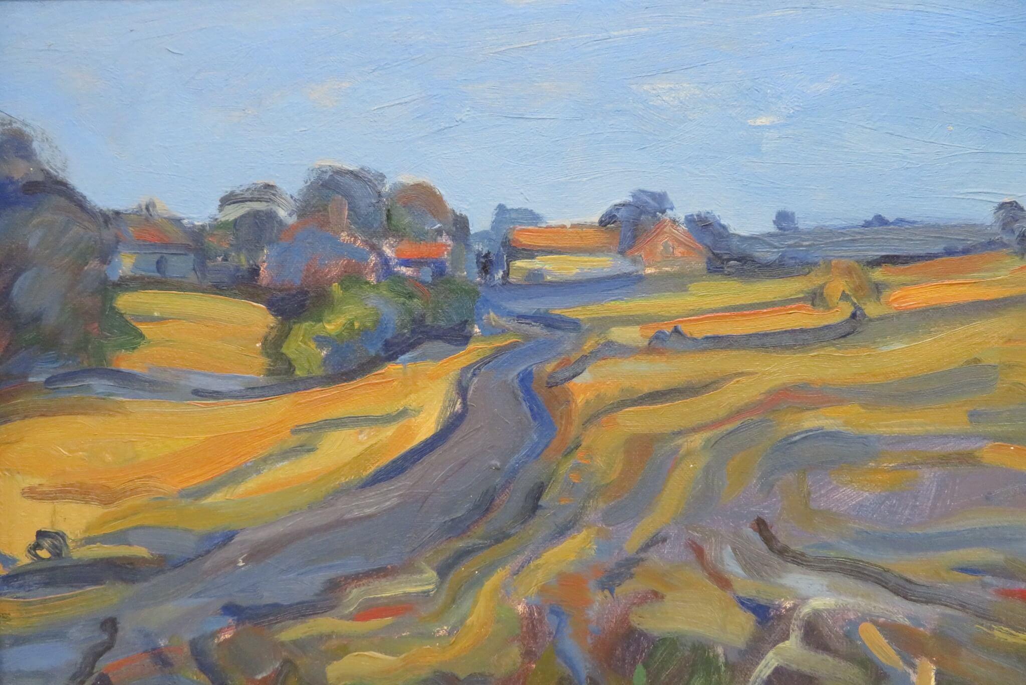 Colorato dipinto a olio francese POST-IMPRESSIONISTA DORDOGNE FRANCIA anni '80 circa - Painting Postimpressionismo di Kenneth Cuthbert