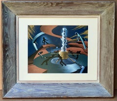 Surreal Figurative Abstract Mid 20th Century Modern Yale WPA Industrial Workers