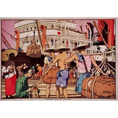 Circa 1930 original poster by Kenneth D. Shoesmith for Penang, British Malaya