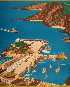 Original Vintage Train Travel Poster Ilfracombe Southern Railway Devon Coast