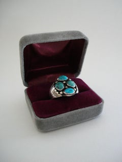 KENNETH ETSITTY - Navajo Turquoise & Sterling Silver Ring - U.S. - Circa 1970's