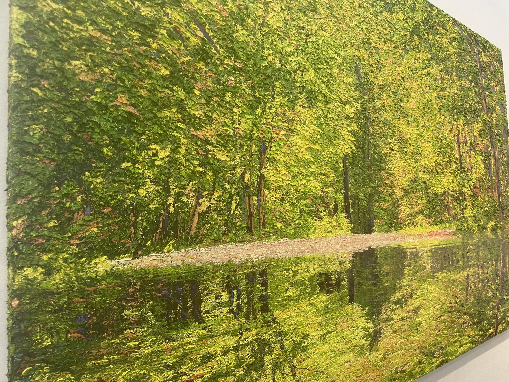 Un moment de repos 44x68 : On m'a dit que cette pièce ne manquait jamais d'induire un sentiment de placidité, de sérénité et de bien-être général. Une promenade dans les bois peut être magnifiquement interrompue si vous avez la chance de tomber sur