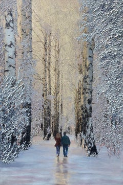A Winter's Walk, peinture, huile sur toile