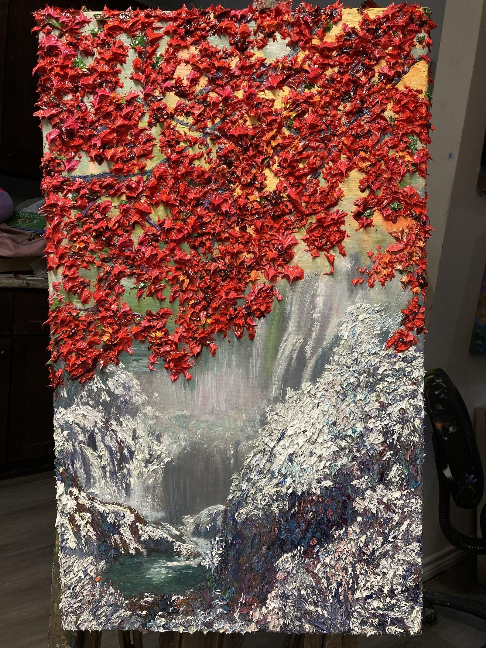 Au-dessus et au-dessous, peinture, huile sur toile - Impressionnisme Painting par Kenneth Halvorsen
