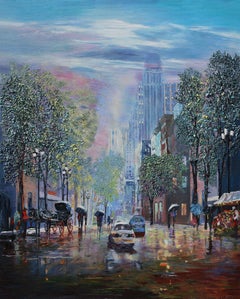 Sognare in un giorno di pioggia, Pittura, Olio su tela