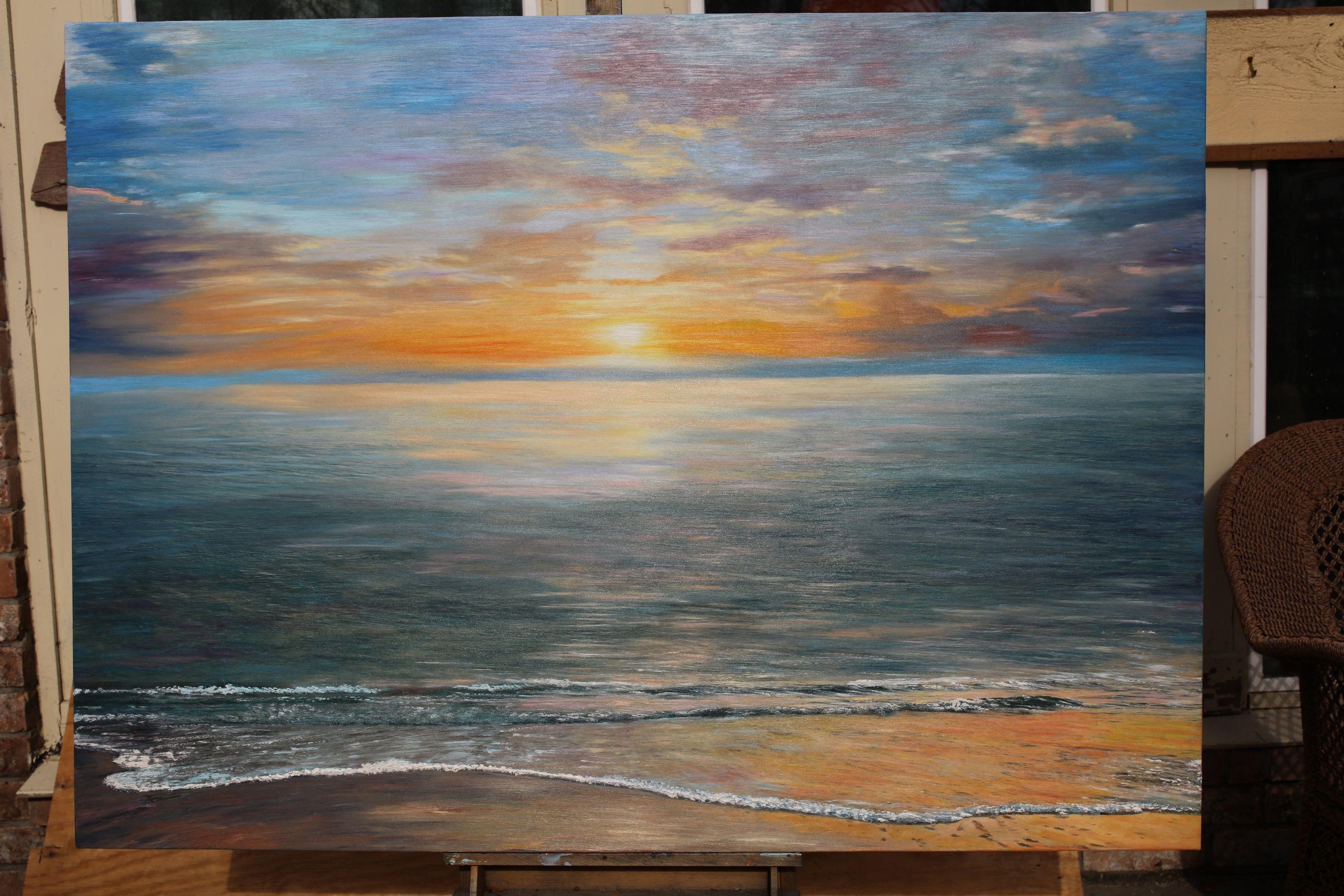 Le paradis sur terre, peinture, huile sur toile - Impressionnisme Painting par Kenneth Halvorsen