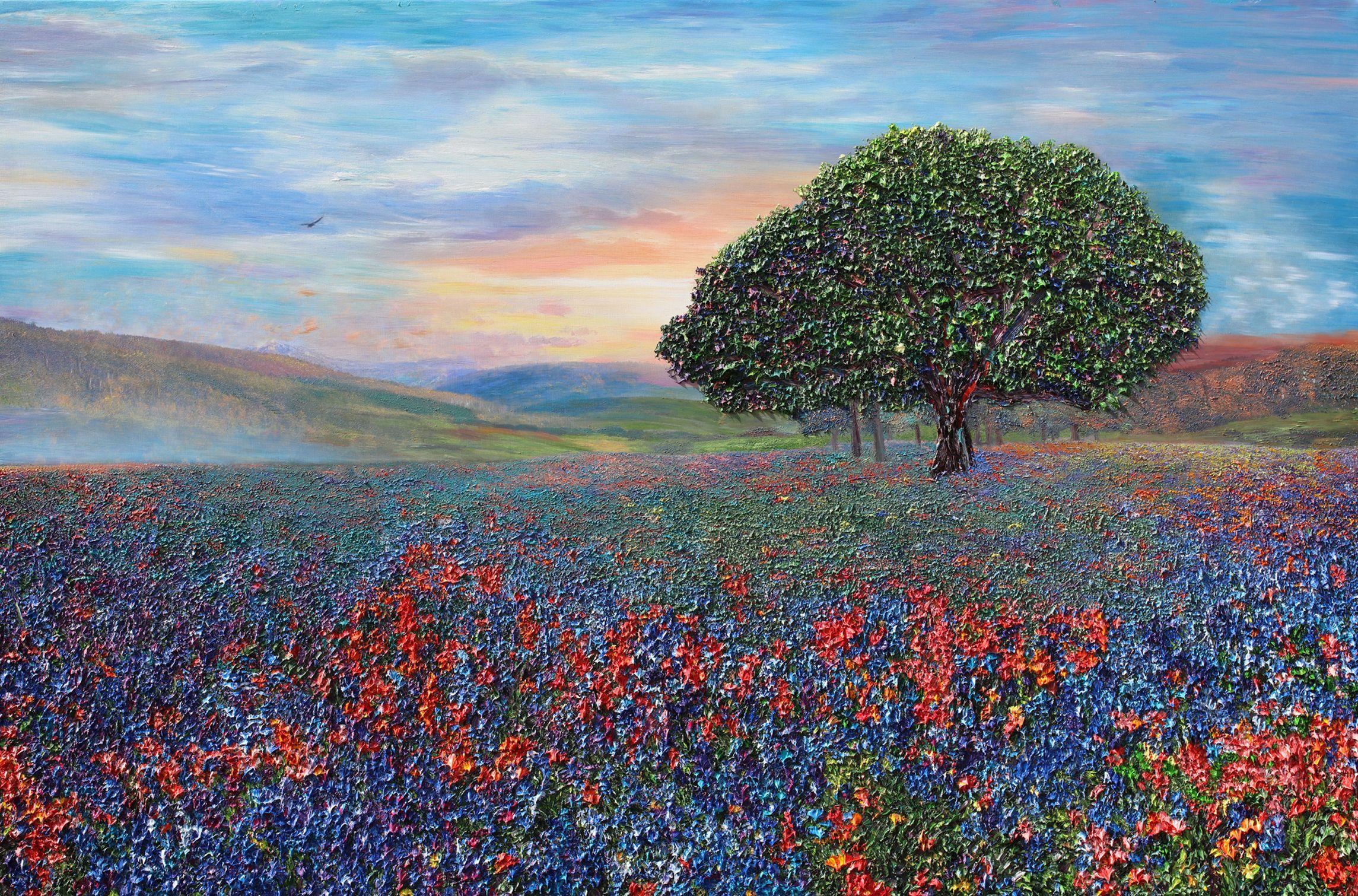 Abstract Painting di Kenneth Halvorsen - King And Country, Pittura, Olio su tela