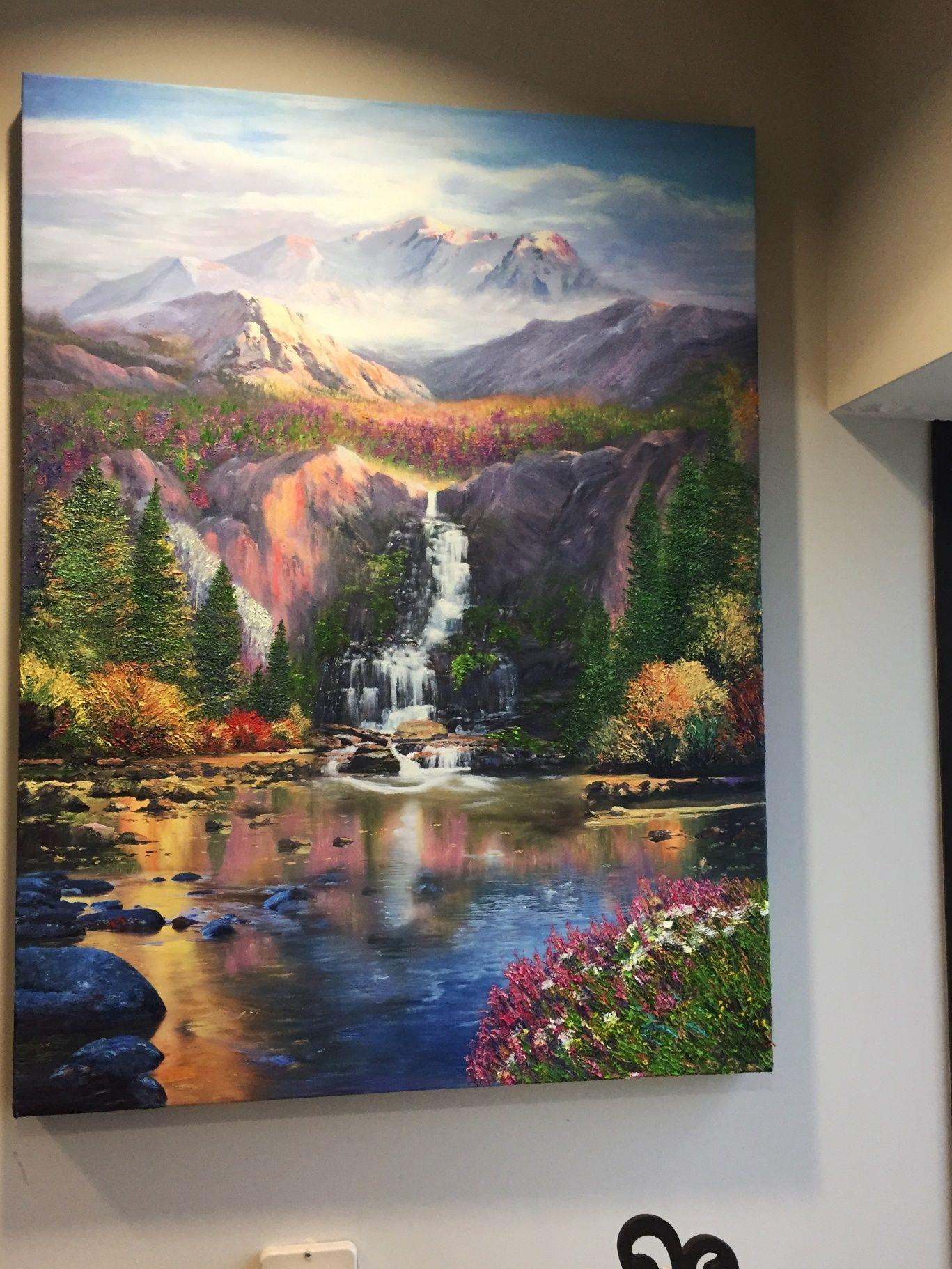 Majestic Falls, Painting, Oil on Canvas For Sale 1
