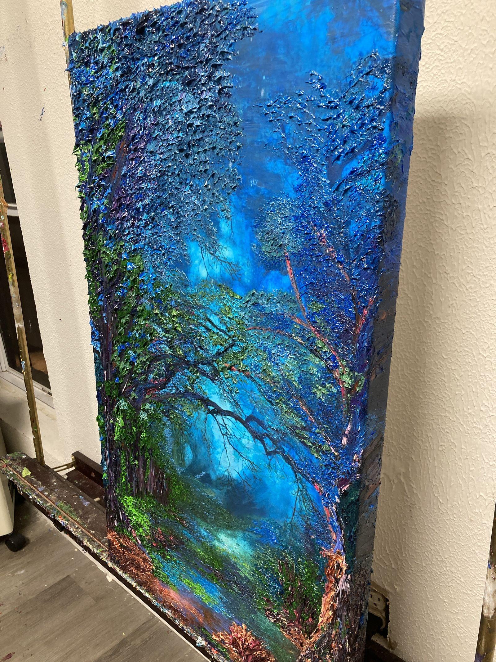 Mysterious Forest, Painting, Oil on Canvas For Sale 2