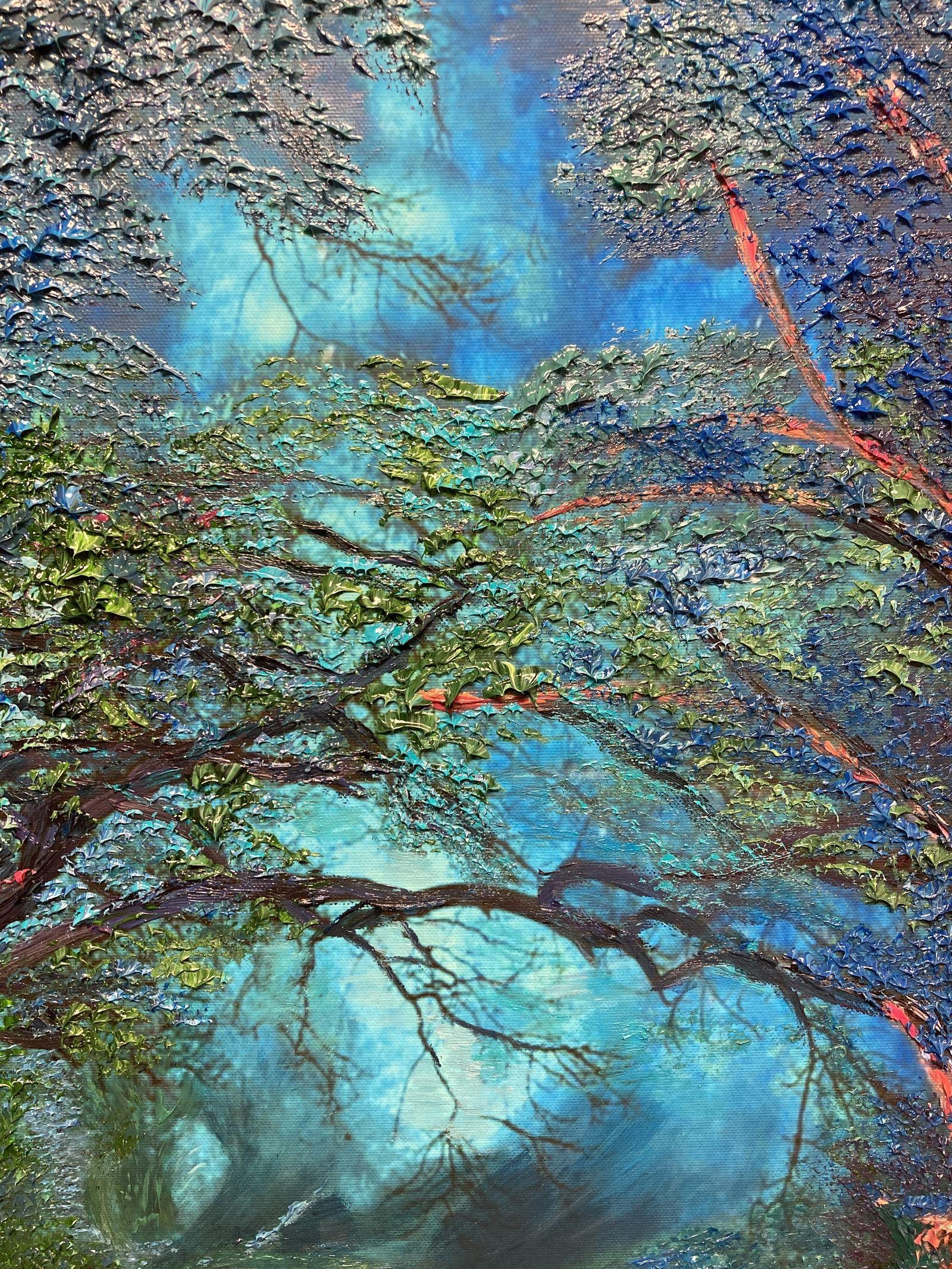 Mysterious Forest, Painting, Oil on Canvas For Sale 3