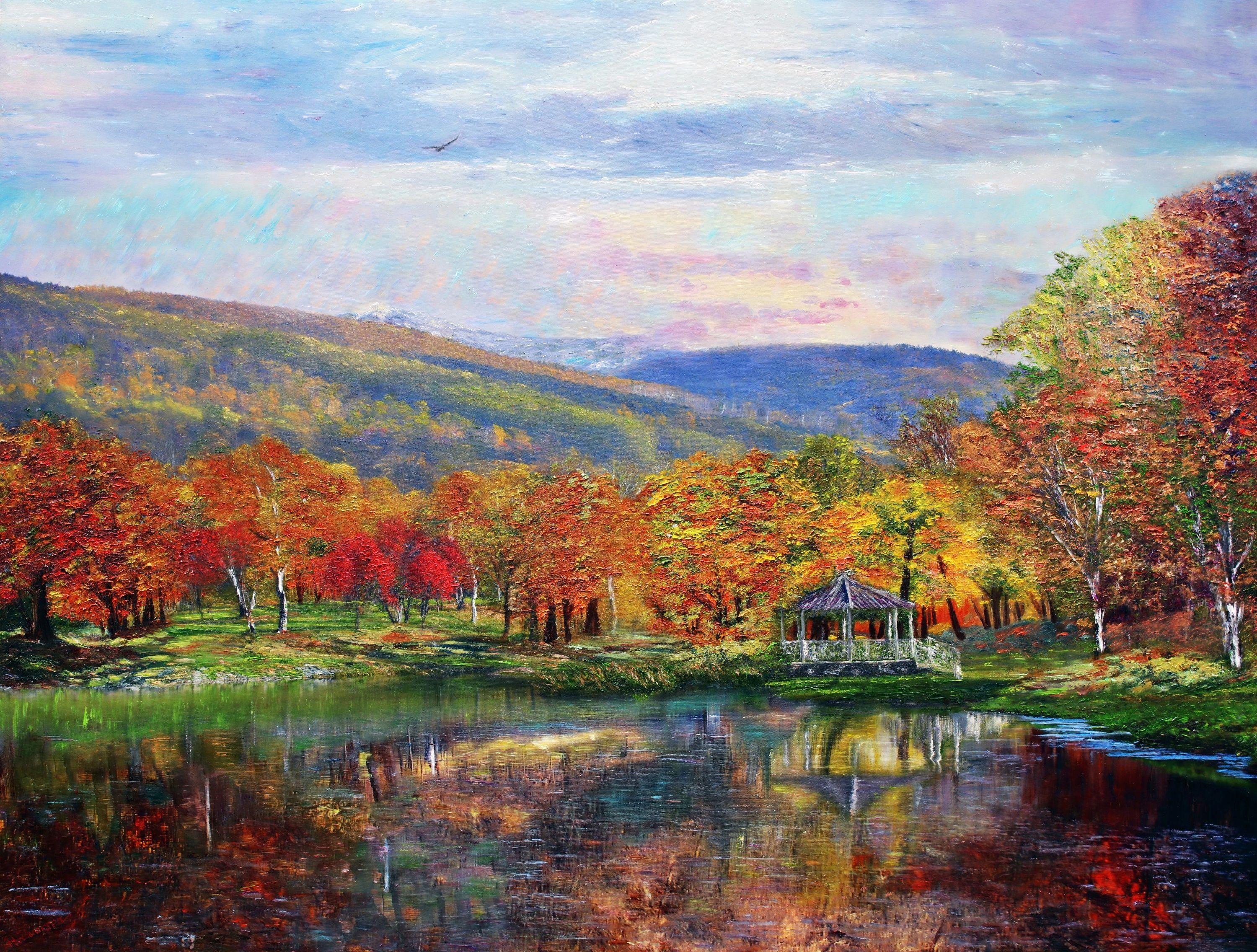 Nuova stagione, Pittura, Olio su tela - Painting di Kenneth Halvorsen