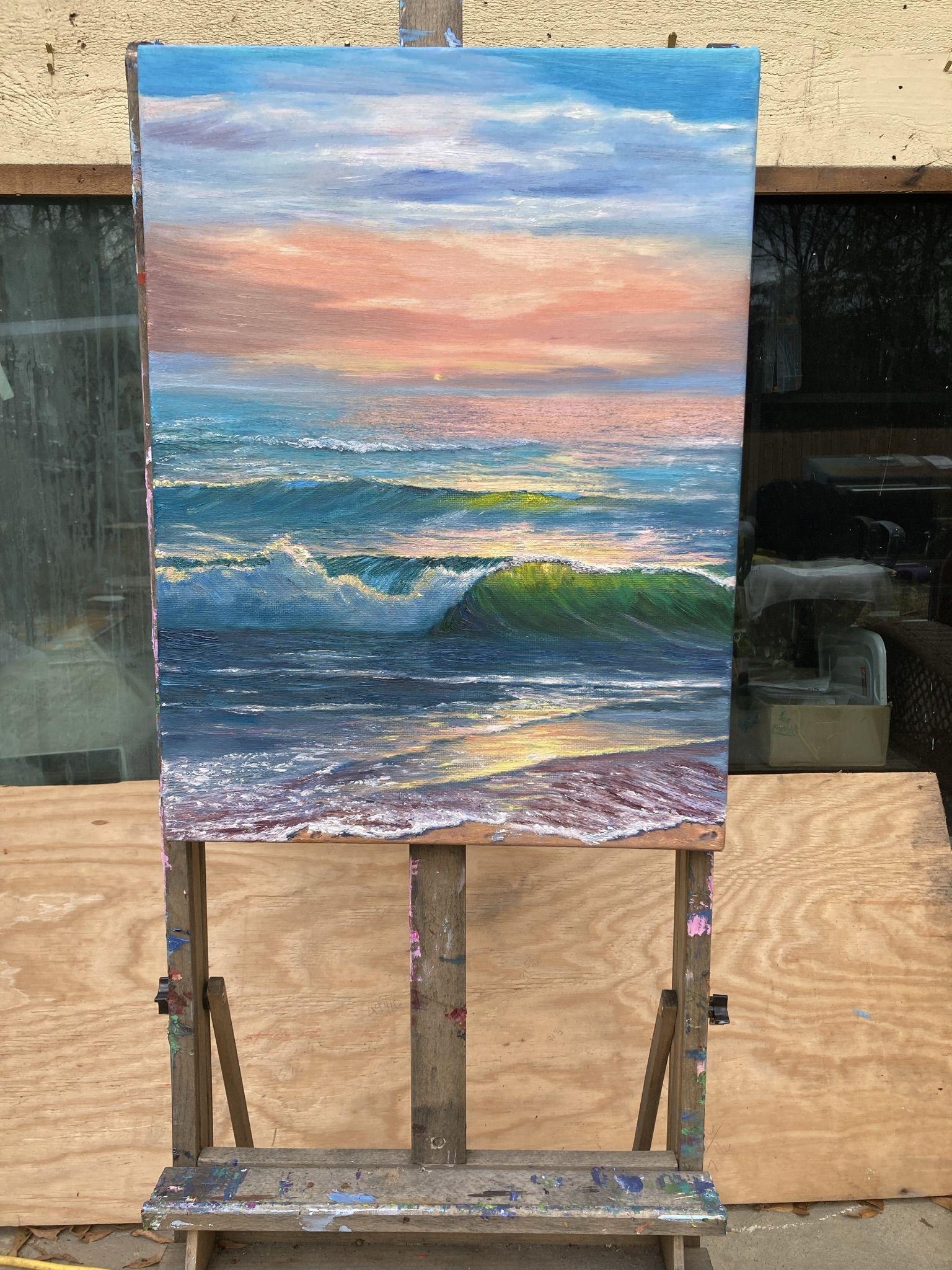 Rolle et culbute, peinture, huile sur toile - Impressionnisme Painting par Kenneth Halvorsen