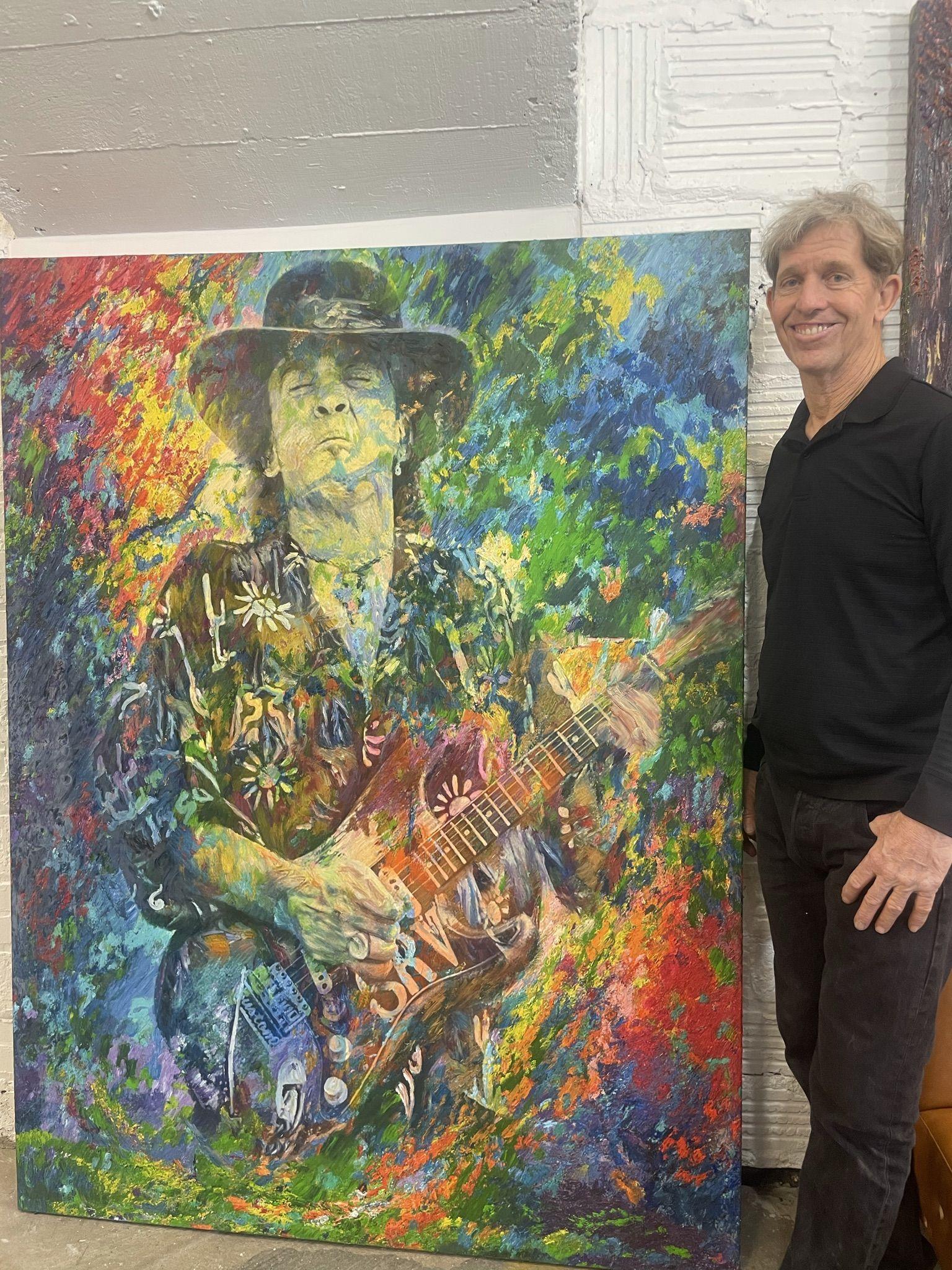 Stevie Ray Van, Painting, Oil on Canvas For Sale 1