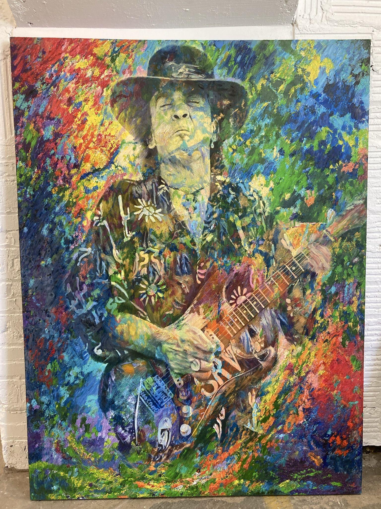 Stevie Ray Van, Painting, Oil on Canvas For Sale 2