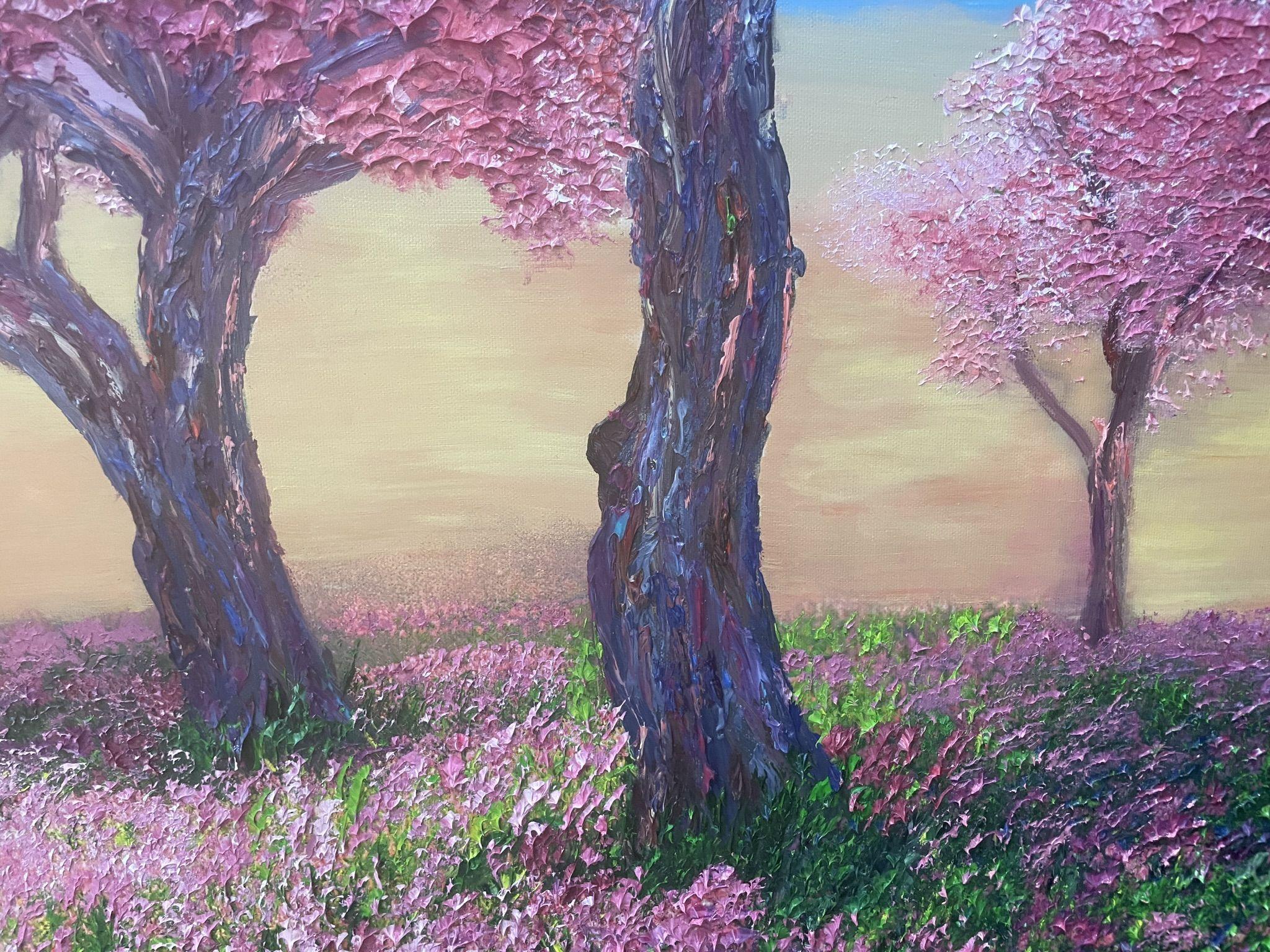 Symphonie de roses, peinture, huile sur toile en vente 1
