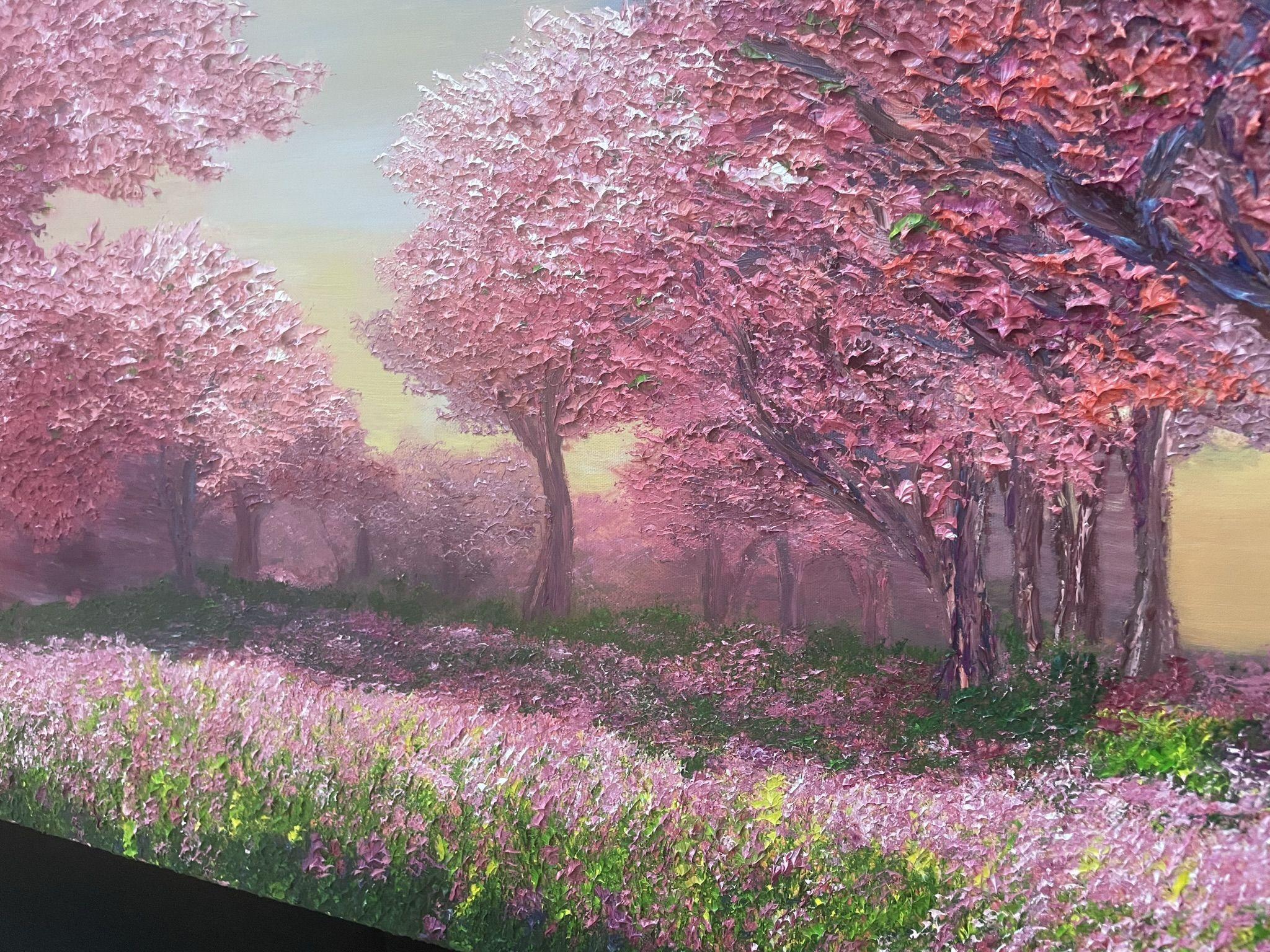 Symphonie de roses, peinture, huile sur toile en vente 2