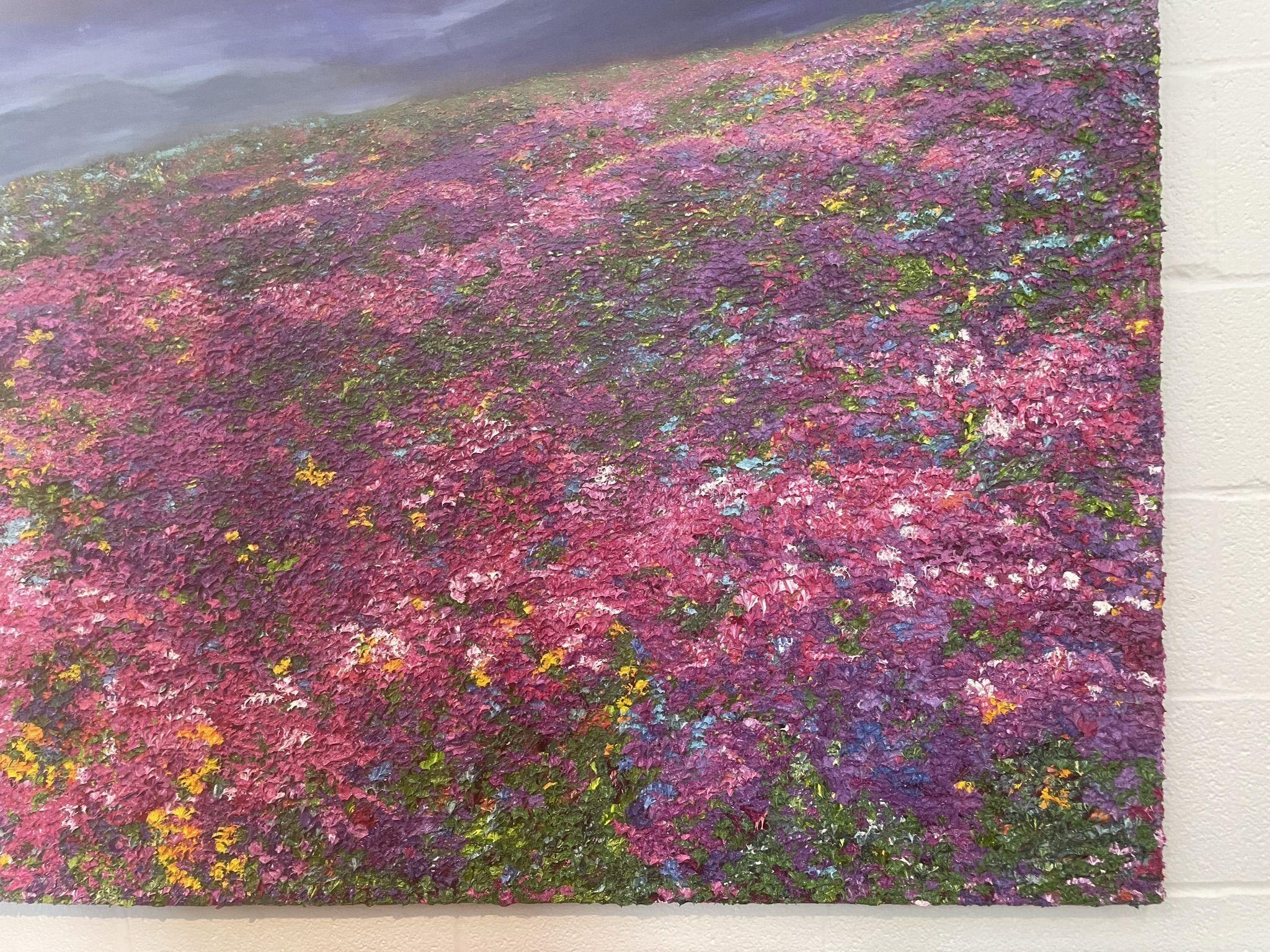 Tapisserie de collines et de prairies, peinture, huile sur toile - Expressionniste Painting par Kenneth Halvorsen