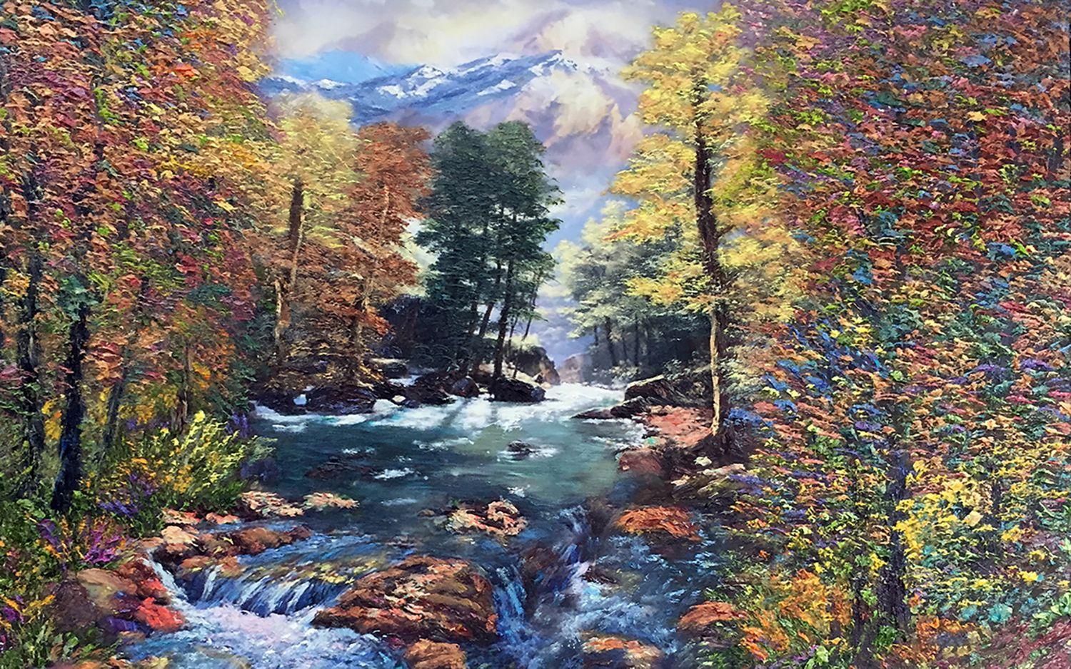 La strada meno battuta, Pittura, Olio su tela - Painting Altro stile artistico di Kenneth Halvorsen