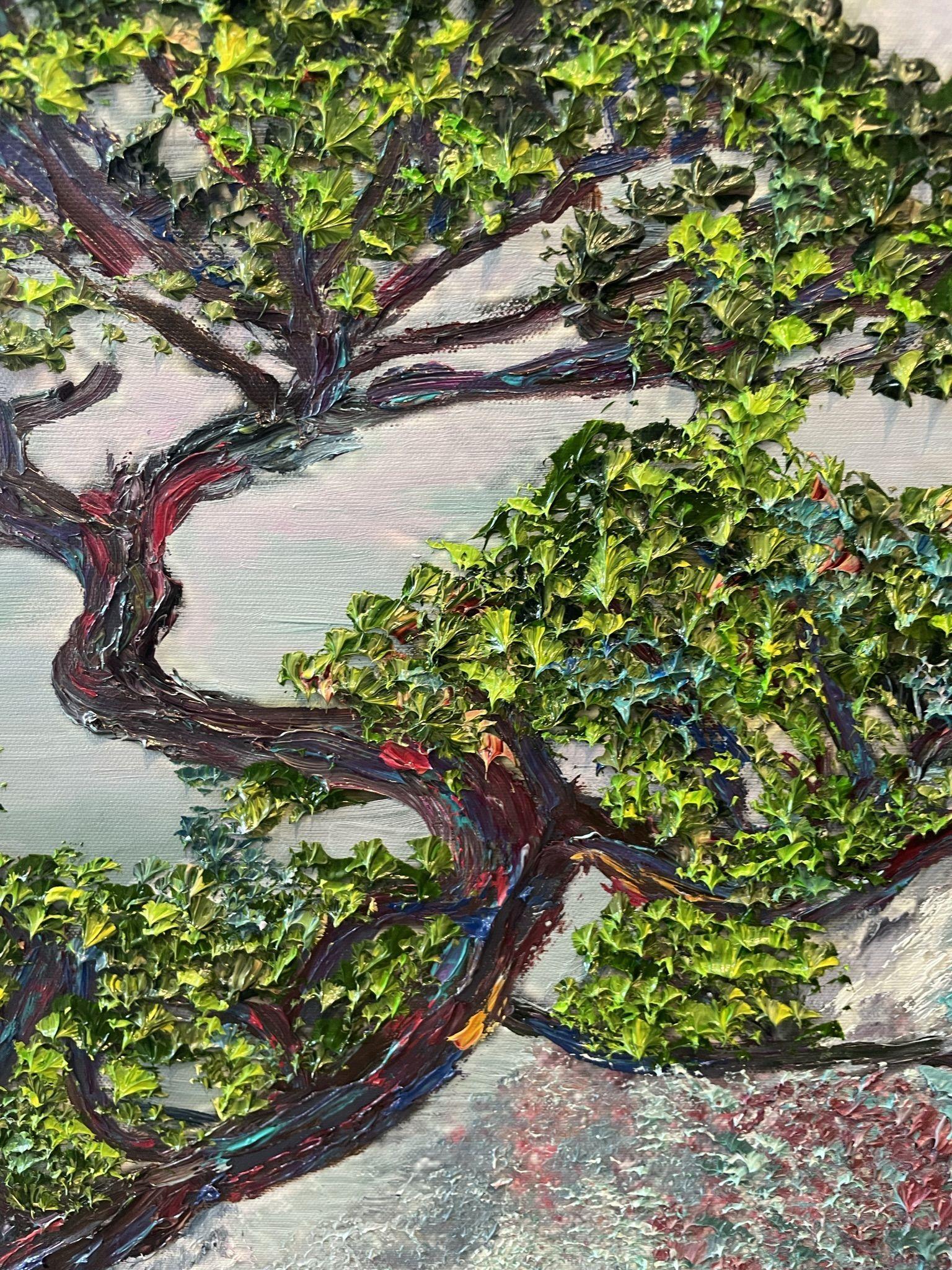 Le chemin de Shangri-La, peinture, huile sur toile - Impressionnisme Painting par Kenneth Halvorsen