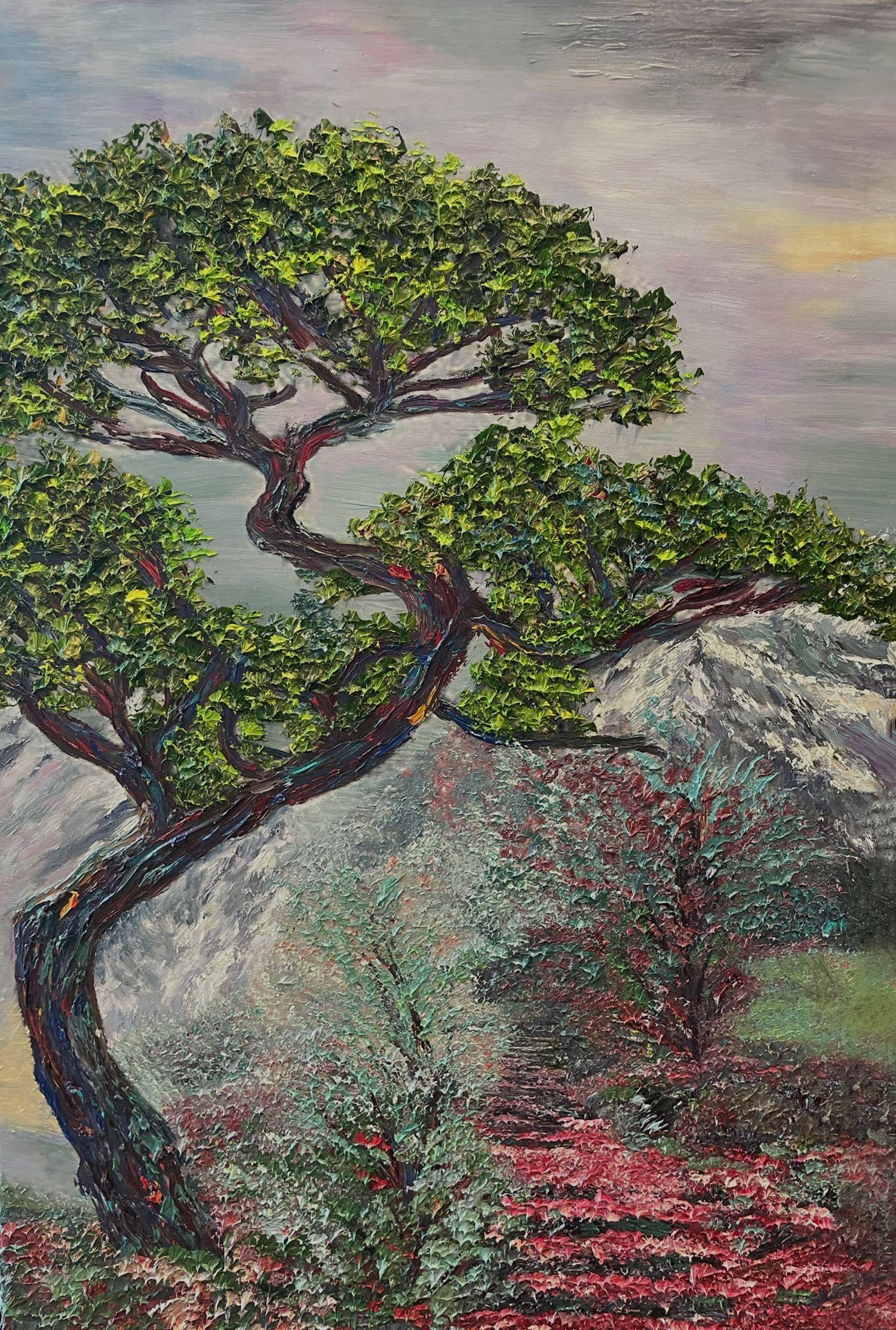 Le chemin de Shangri-La, peinture, huile sur toile