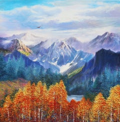 Öl auf Leinwand "Fliegende Adler", Gemälde